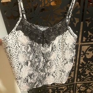 Snake Cami top with lace neckline  Medium